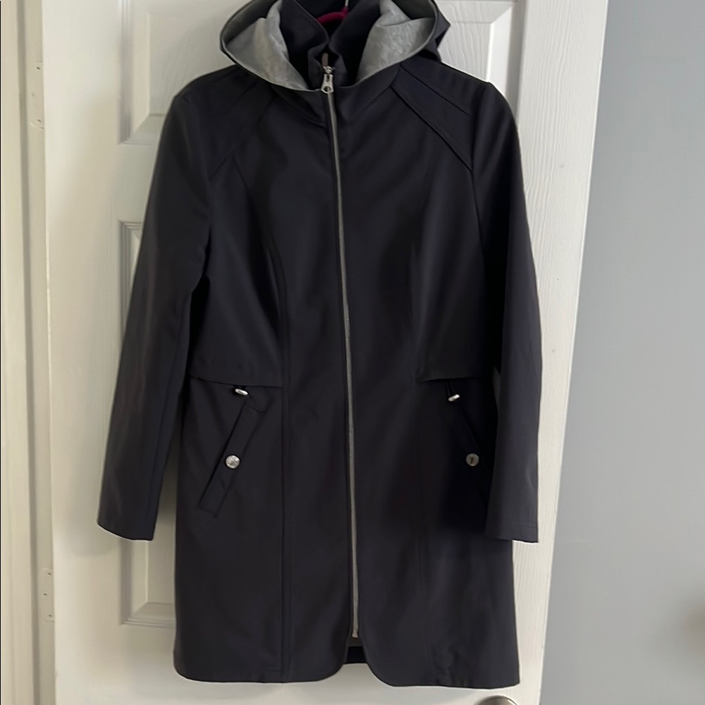 Jessica Simpson Women's Charcoal Gray Hooded Jacket / Raincoat - size Small